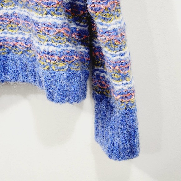 Leandra Medine Mango Rainbow Striped Long Sleeve Knit Sweater Women's Size M - Picture 5 of 12